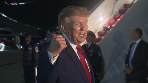 President Trump Gaggles with Press at Joint Base Andrews, Aug. 11, 2026