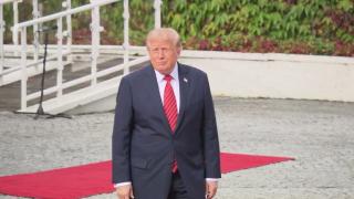 President Trump Departs the Residence of the President of Ireland