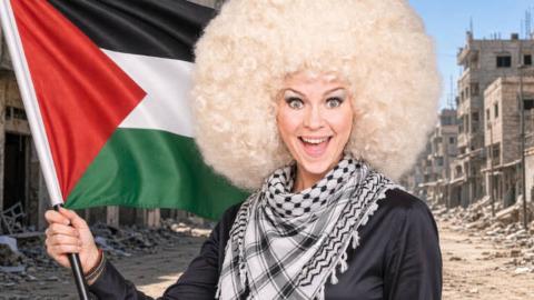 White Woman Pretending to be Black Palestinian Dupes Lefty Idiots