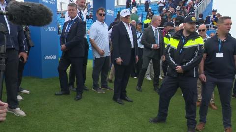 President Trump Gaggles with Press at First Tee Box Doonbeg, Sep. 13, 2026