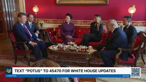 President Trump and the First Lady Participate in a Tea with the President of China and Madame Peng