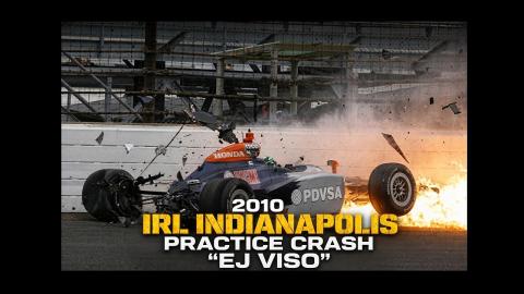 2010 IRL - HUGE practice crash - EJ Viso!