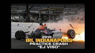 2010 IRL - HUGE practice crash - EJ Viso!