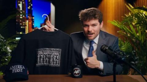 Nick Fuentes says everyone should wear their "Arch Of Titus" shirts on 9/11.