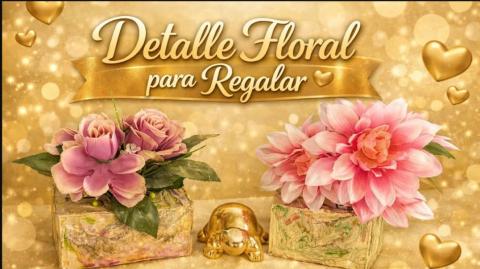 Detalle floral para regalar | Manualidad en yeso paso a paso/día de amor y amistad