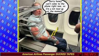 American Airlines Passenger DUCKED TAPED