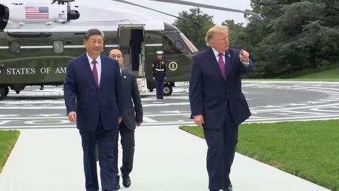 President Trump Gives the President of China a Tour of Marine One and the South Lawn Helipad