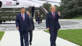 President Trump Gives the President of China a Tour of Marine One and the South Lawn Helipad