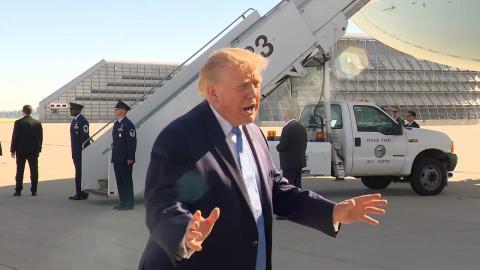 President Trump Gaggles with Press Upon Arrival at Chicago, IL, Sep. 27, 2026