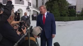 President Trump Gaggles with Press Upon Departure from the White House, Oct. 16, 2026