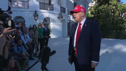President Trump Gaggles with Press Upon Arrival at the White House, Oct. 6, 2026