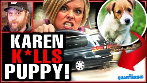 Woke Karen RUNS OVER Puppy!
