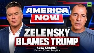 America Now | Zelensky makes desperate PR tour of UK as he tries to blame Trump for own losses