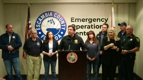 Governor Ron DeSantis Delivers Update on Hurricane Isaias Preparations in Escambia County