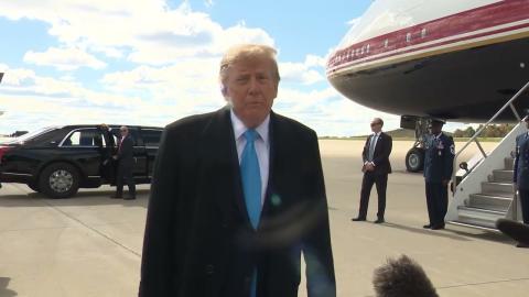 President Trump Gaggles with Press Upon Arrival at Hebron, KY, Oct. 17, 2026